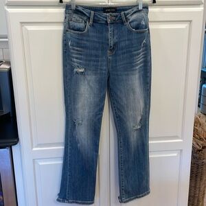 Risen mid rise Distressed Jeans Fray Hem